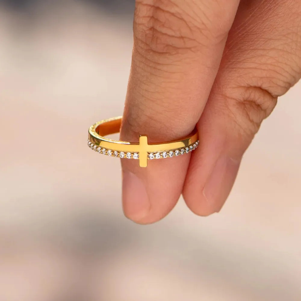 925 Sterling Silver Cross Ring - E-Esther Clothing Store