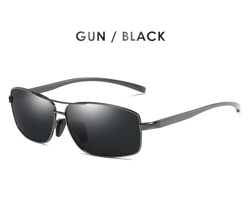 Classic Retro Mens Polarized Sunglasses Men Rectangle Sun Glasses Aluminum Frame Sunglasses Men UV400 - E-Esther Clothing Store