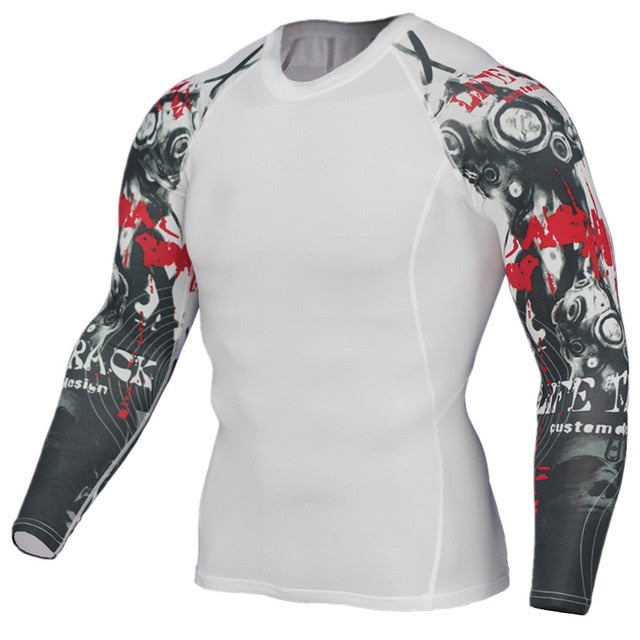 Mens Compression Shirts 3D Teen Wolf Jerseys Long Sleeve T Shirt Fitness Men Lycra MMA Crossfit T-Shirts Tights Brand Clothing - E-Esther Clothing Store