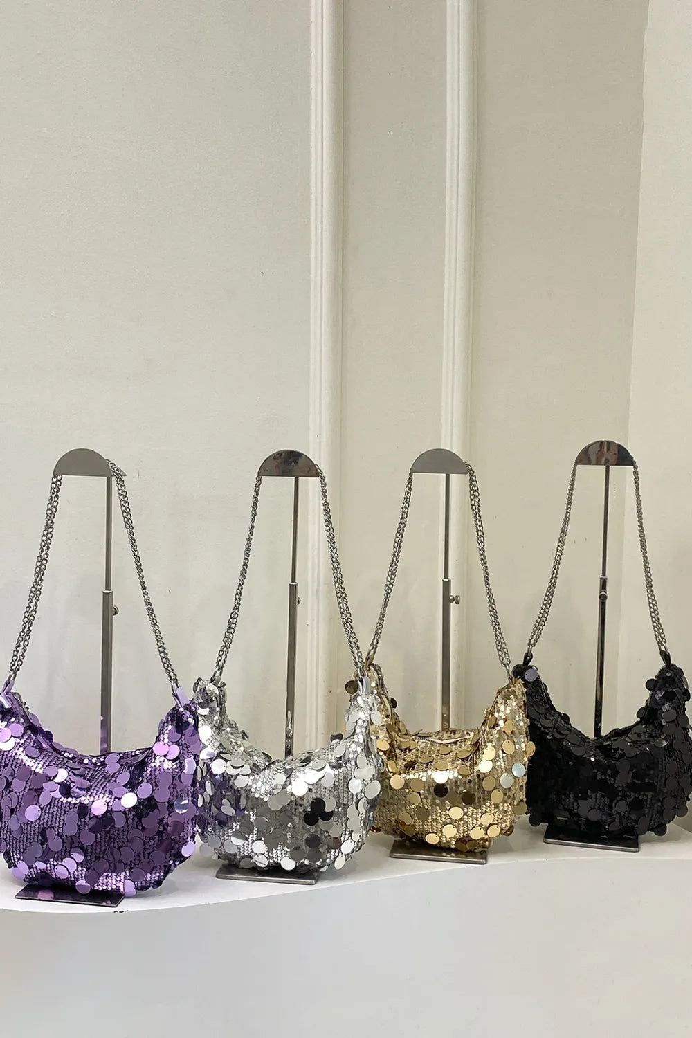 Sequin Chain Crossbody Bag - E-Esther Clothing Store