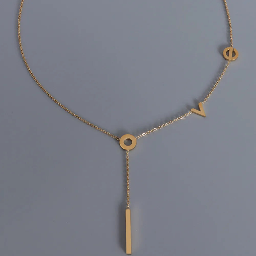 Titanium Steel Letter Necklace - E-Esther Clothing Store