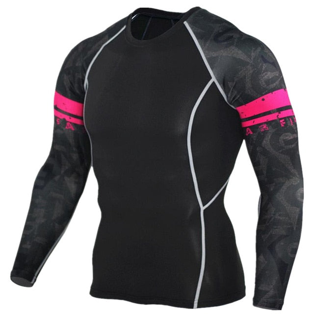 Mens Compression Shirts 3D Teen Wolf Jerseys Long Sleeve T Shirt Fitness Men Lycra MMA Crossfit T-Shirts Tights Brand Clothing - E-Esther Clothing Store