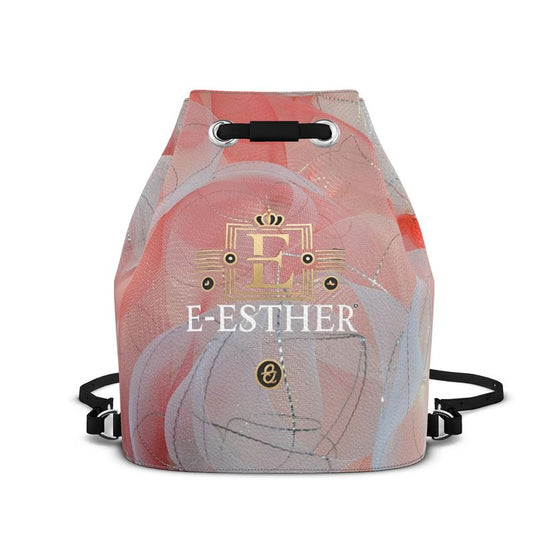 Peach and White Bucket Bag - E-Esther Clothing Store