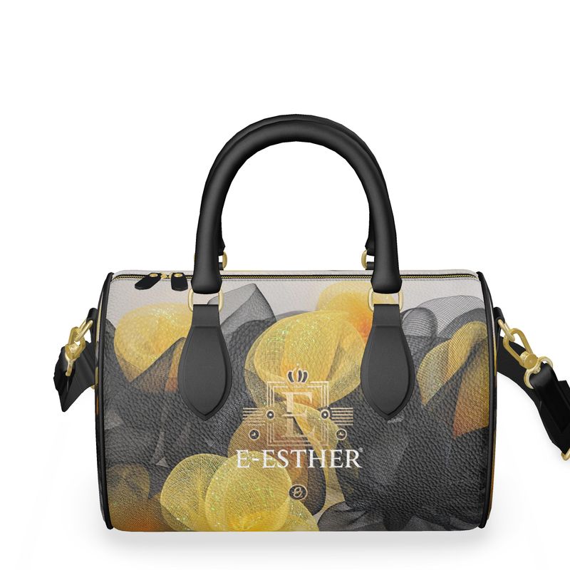 Designer Luxury Black and Yellow Mini Duffle Bag - E-Esther Clothing Store