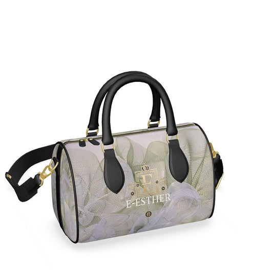 Tartan Jade Green and White Mini Duffle Bag - E-Esther Clothing Store