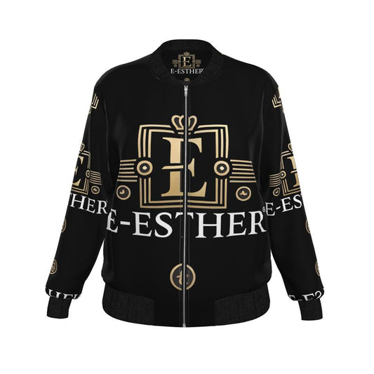 Ladies Black Bomber Jacket - E-Esther Clothing Store