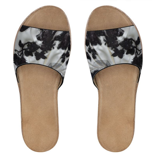 black and white merge printed sandal - E-Esther Clothing Store