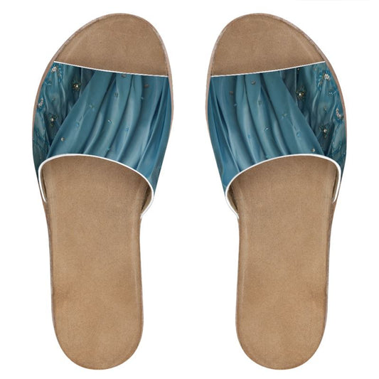 Gem Blue Nappa leather sandals - E-Esther Clothing Store
