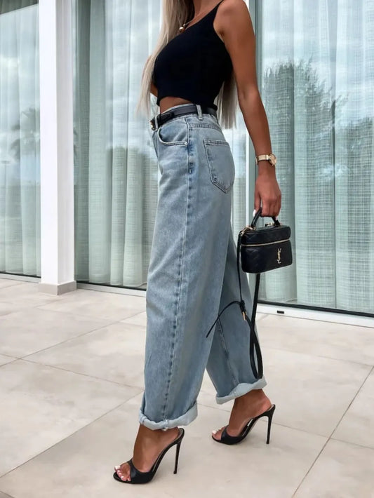 Street Trendy Casual Loose Women's Jeans - E-Esther Clothing Store