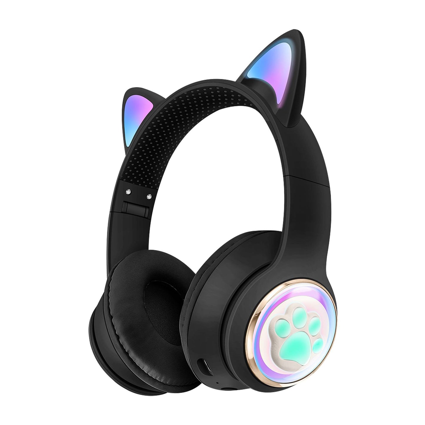 Luminous Cat Ears Cute Space Cabin Head Mounted Bluetooth Earphones Heavy Bass Gaming Wireless Earphones - E-Esther Clothing Store
