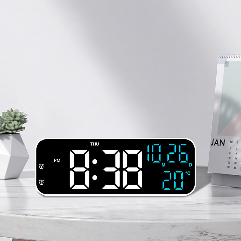 Digital Alarm Clock with Temp, Date, Week. Night Mode. Voice - controlled. 12/24H LED - E-Esther Clothing Store