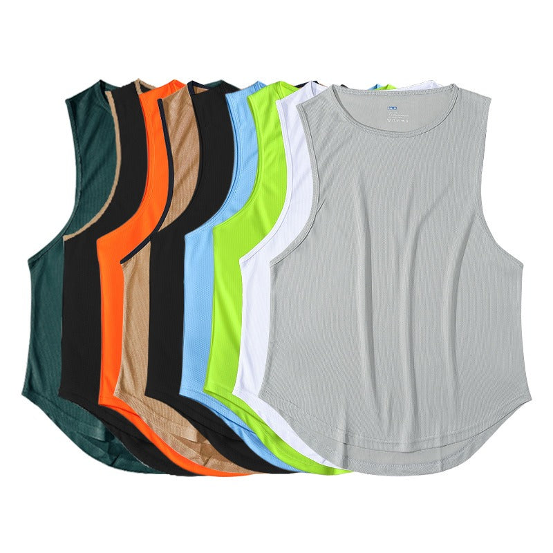 Summer Marathon Quick Dried Sports Tank Top Mens Sleeveless Canister Running Training Basketball Loose Fit Tank Top - E-Esther Clothing Store