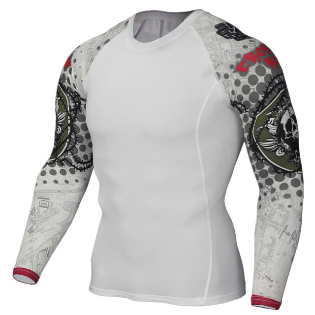 Mens Compression Shirts 3D Teen Wolf Jerseys Long Sleeve T Shirt Fitness Men Lycra MMA Crossfit T-Shirts Tights Brand Clothing - E-Esther Clothing Store