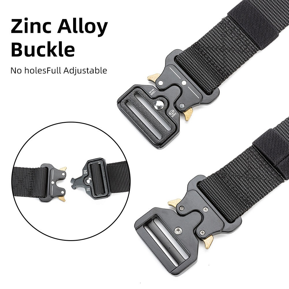 Cobra Tactical Belt Mens Outdoor Nylon Buckle Belt Student Military Training Cargo Pants Belt - E-Esther Clothing Store