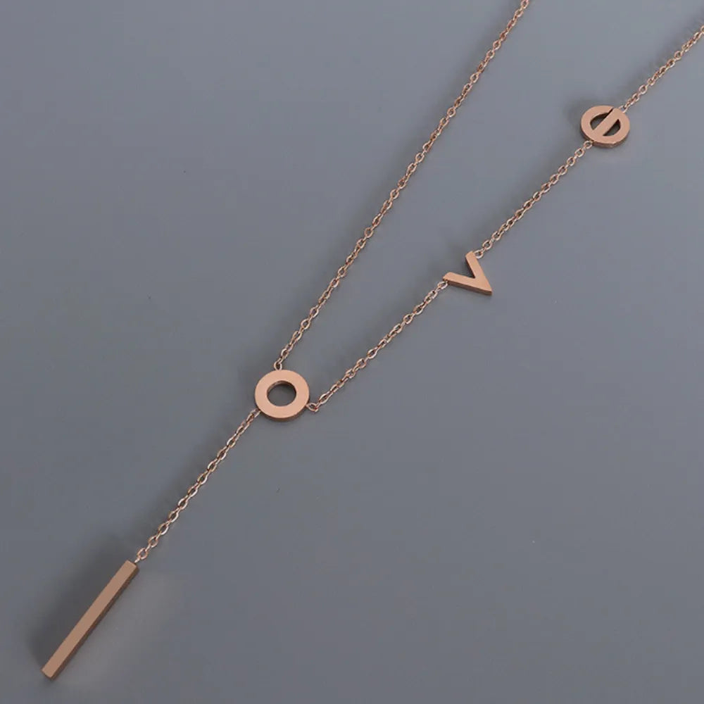 Titanium Steel Letter Necklace - E-Esther Clothing Store