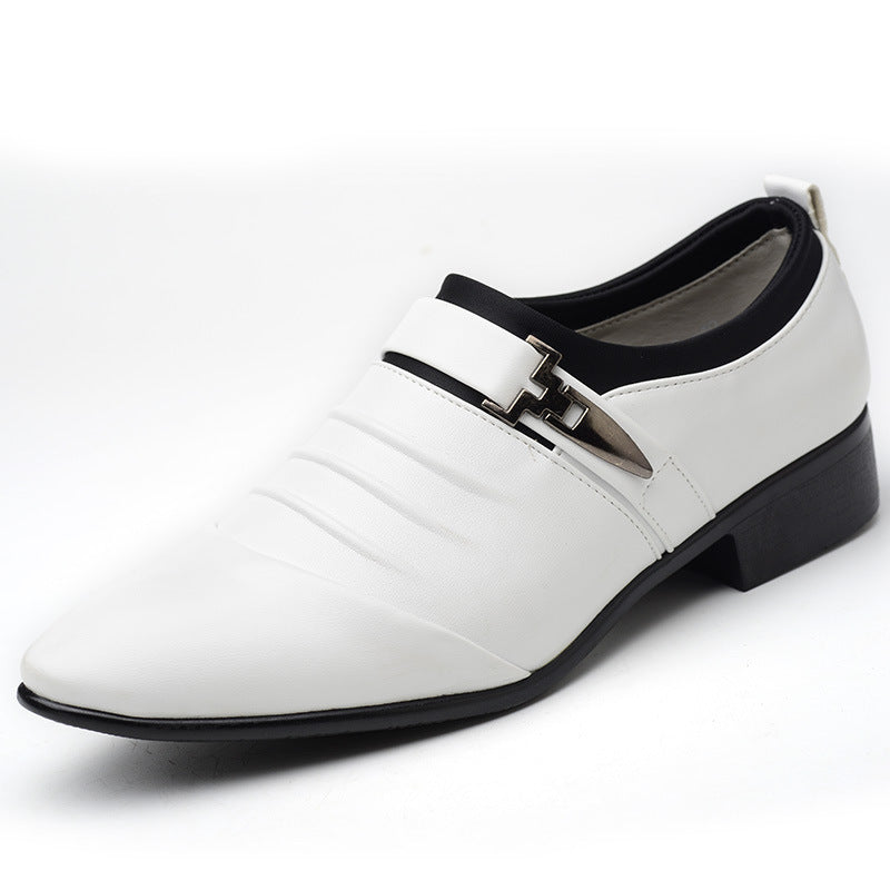 Business casual leather shoes, one foot shoes, youth trendy shoes, lazy shoes, pointed hairstylists, leather shoes, men's shoes - E-Esther Clothing Store