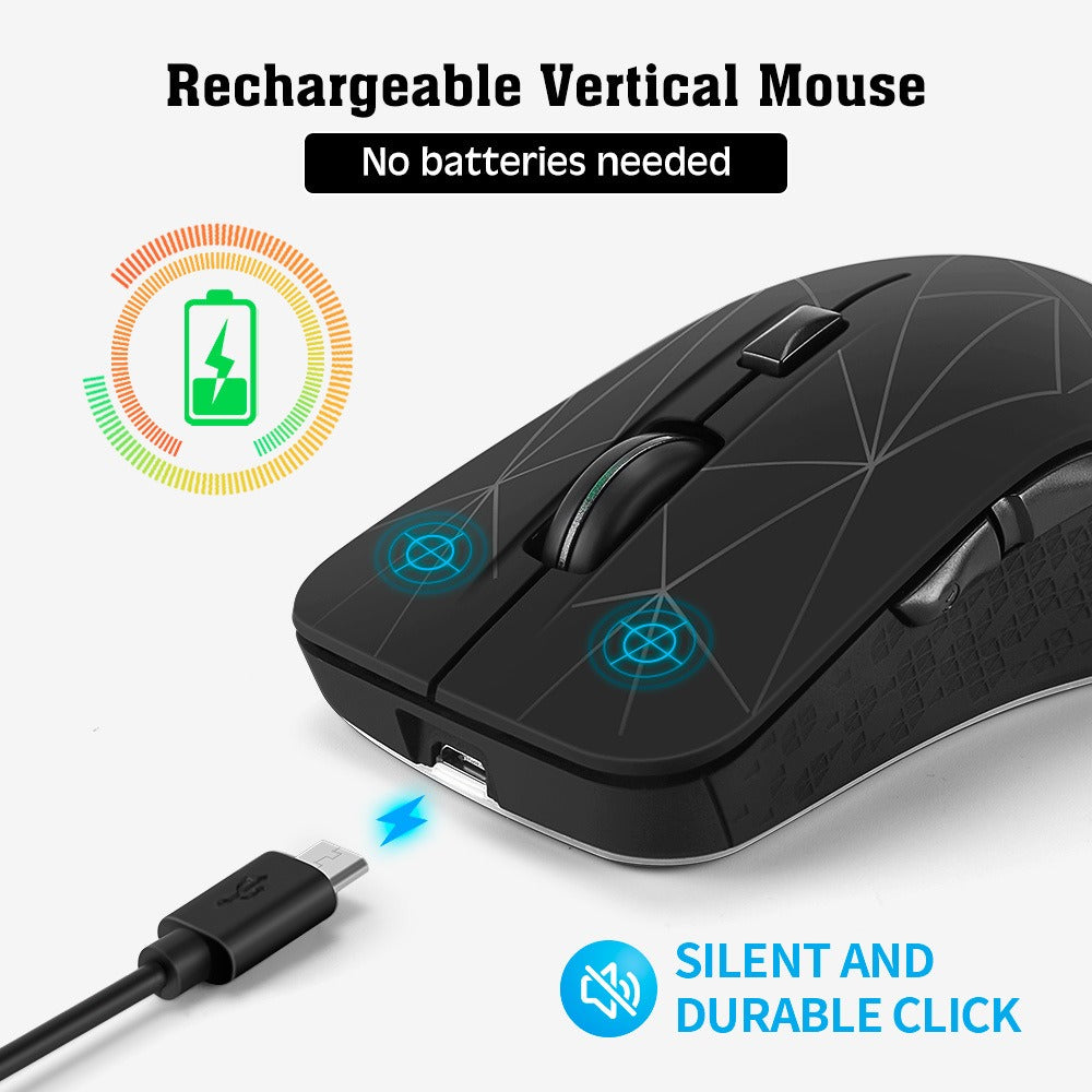 Dual mode wireless mouse silent office colorful illuminated charging Bluetooth mouse for laptops - E-Esther Clothing Store