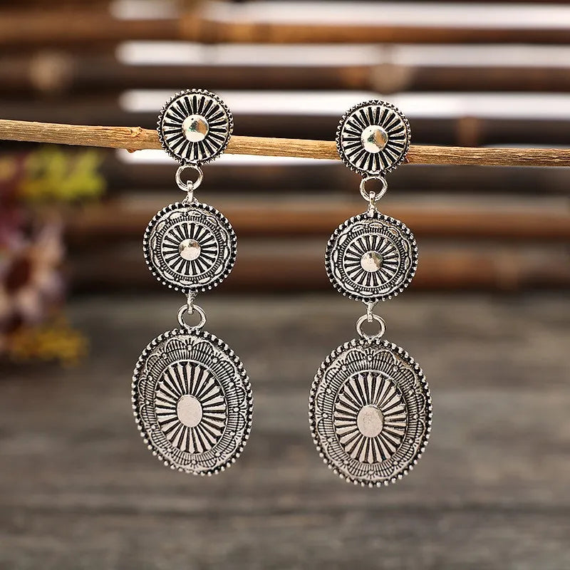 Vintage Alloy Dangle Earrings - E-Esther Clothing Store