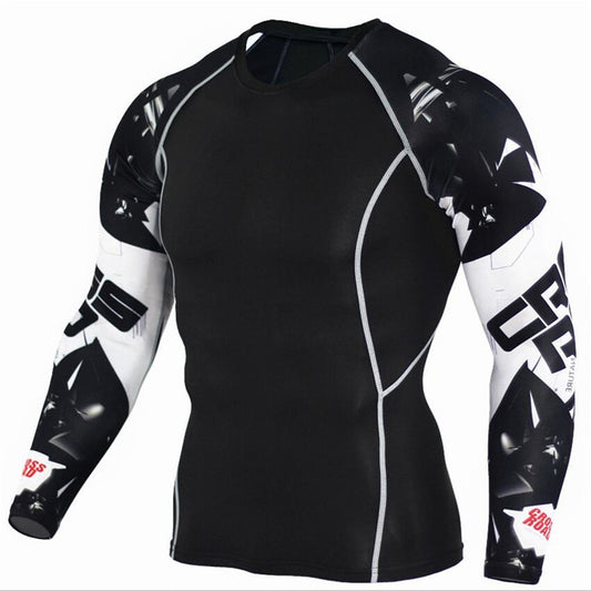 Mens Compression Shirts 3D Teen Wolf Jerseys Long Sleeve T Shirt Fitness Men Lycra MMA Crossfit T-Shirts Tights Brand Clothing - E-Esther Clothing Store