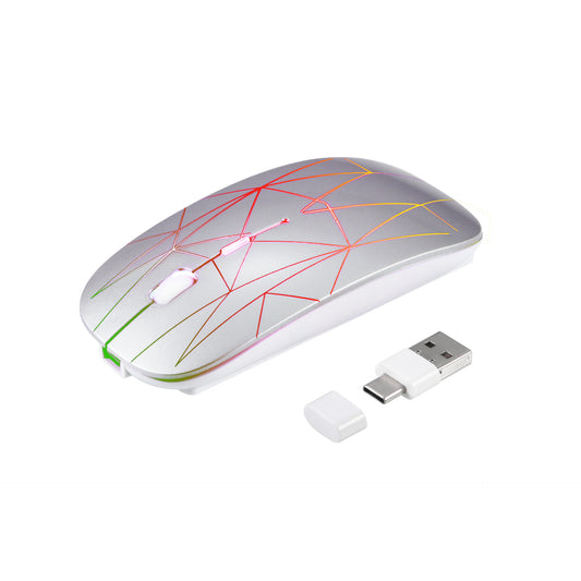 Suitable for Microsoft Surface Light up Silent Type c+USB Dual Interface Mouse Wireless Mouse - E-Esther Clothing Store
