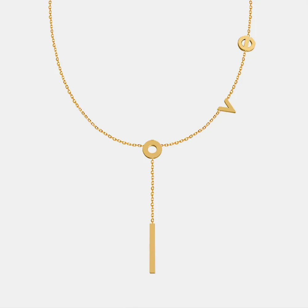 Titanium Steel Letter Necklace - E-Esther Clothing Store