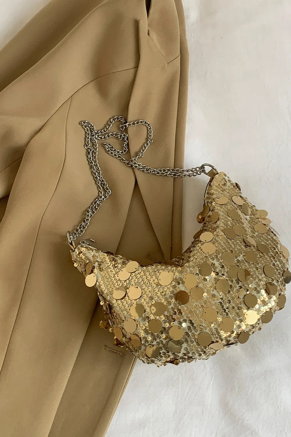 Sequin Chain Crossbody Bag - E-Esther Clothing Store