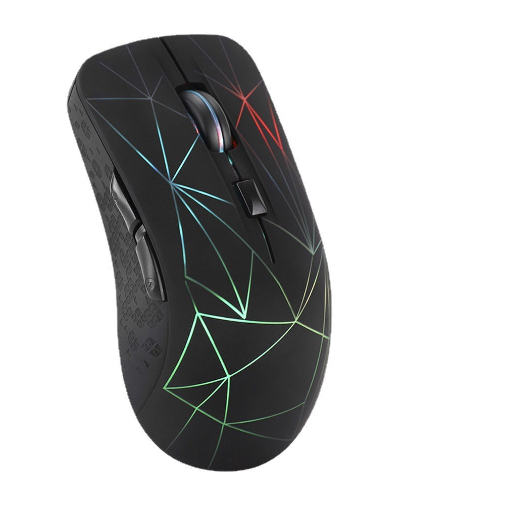 Dual mode wireless mouse silent office colorful illuminated charging Bluetooth mouse for laptops - E-Esther Clothing Store