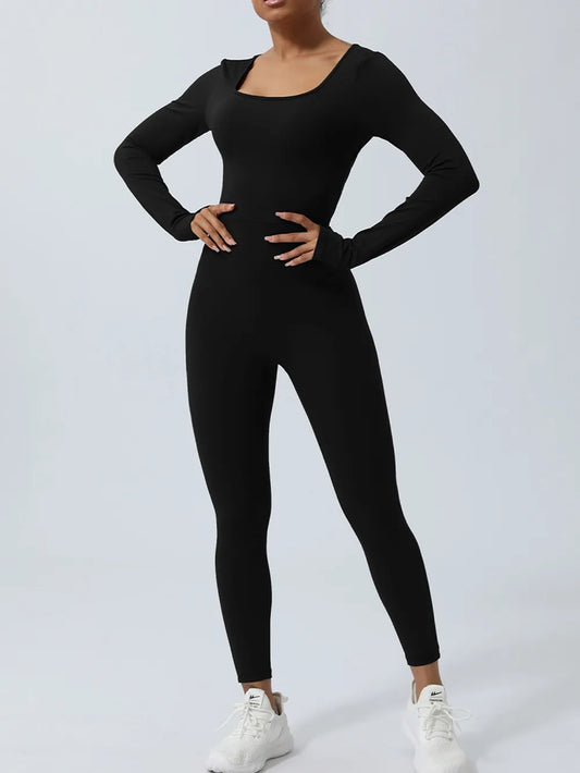 Twisted Backless Long Sleeve Jumpsuit - E-Esther Clothing Store