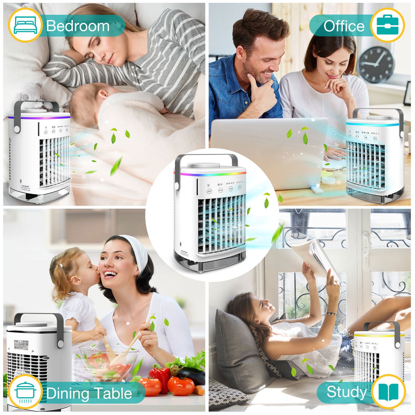 Air Conditioning Fan USB Humidification Spray Cooling Fan Household Air Cooler Portable Electric Fan Mini Fan