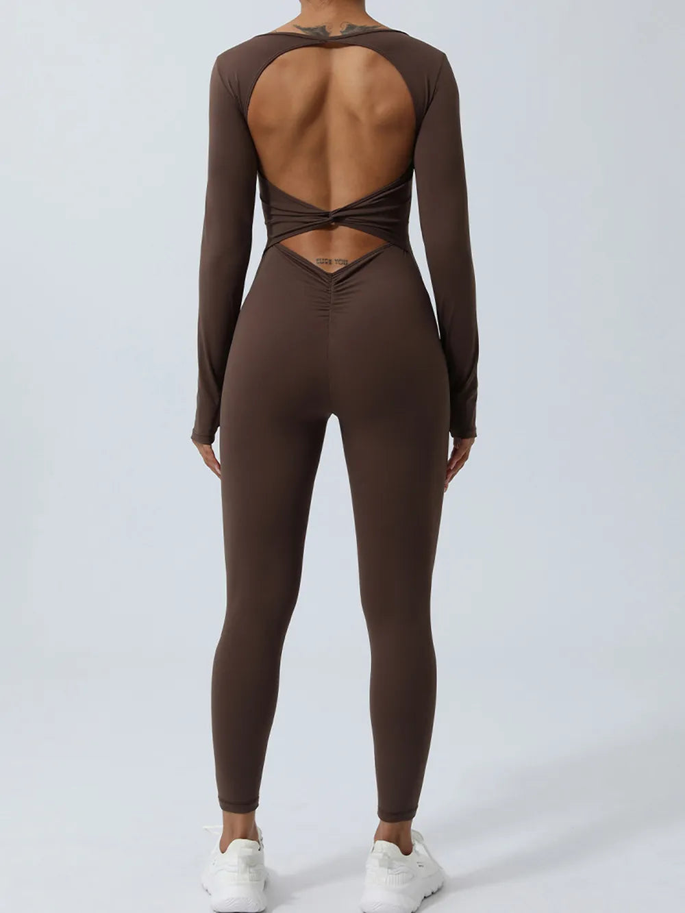 Twisted Backless Long Sleeve Jumpsuit - E-Esther Clothing Store