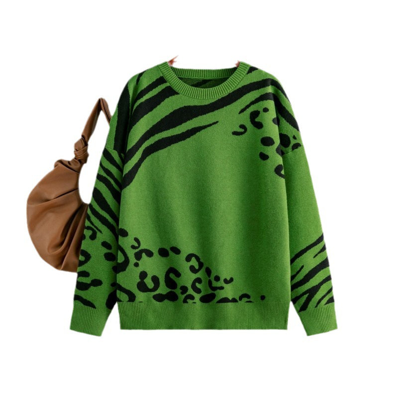 Leopard Designer, Women's Sweater, Winter, Autumn, Female, Knitted Outerwear, Soft, Ladies Pullovers, Top, Pull Femme, Outfit at e-esther.com