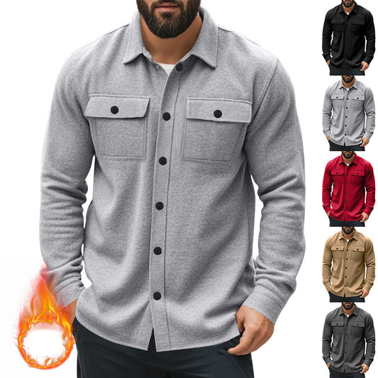 American casual men's single breasted solid color casual jacket jacket for men - E-Esther Clothing Store