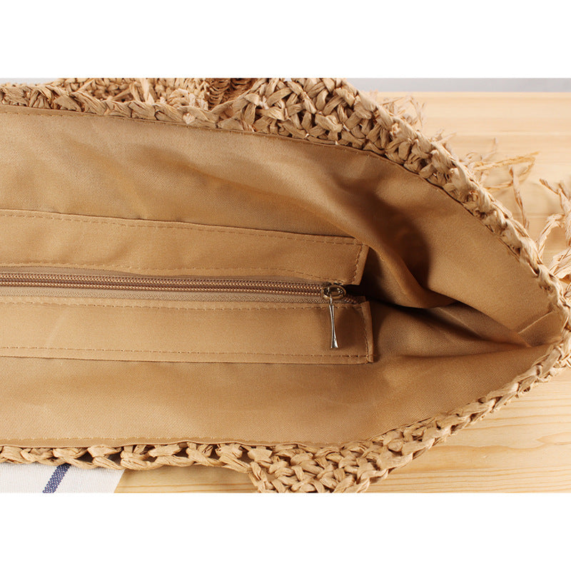 Beach Resort Chic: Handwoven Tassel Bag - Stylish, Spacious, and Versatile Crossbody Bag - E-Esther Clothing Store