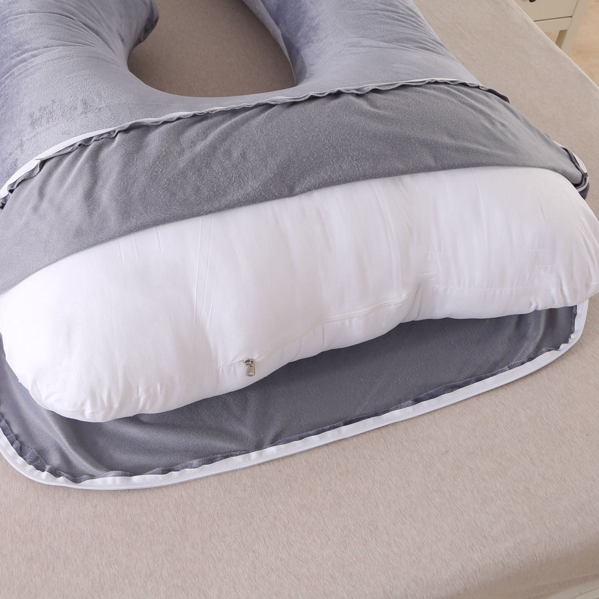 Pregnant women's detachable crystal velvet G-type side lying waist protection pillow - E-Esther Clothing Store