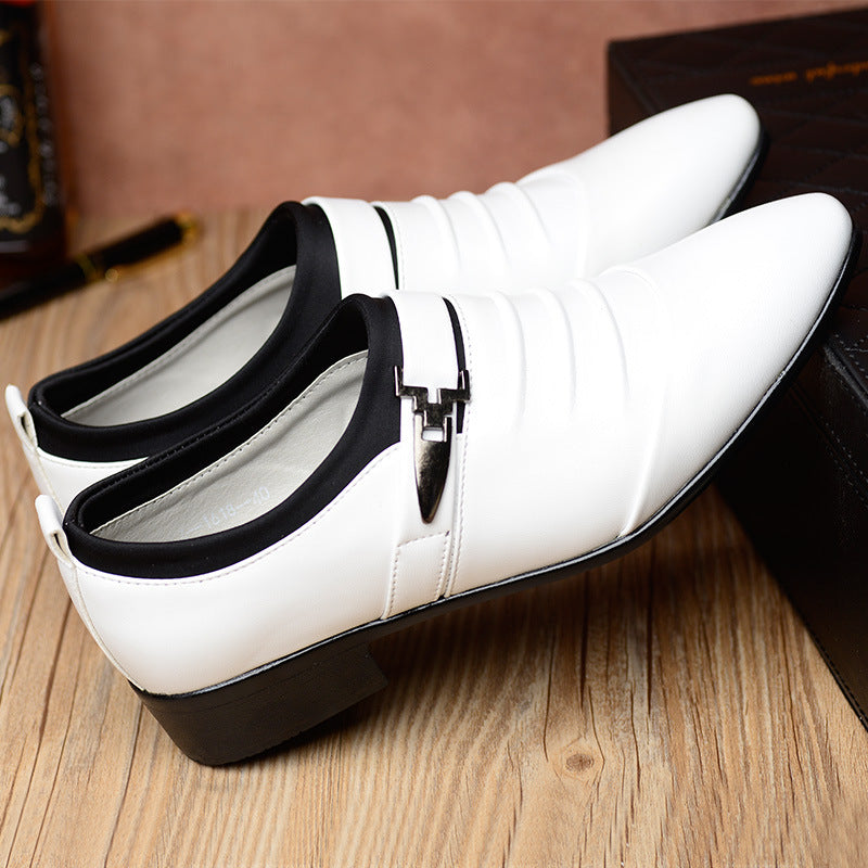 Business casual leather shoes, one foot shoes, youth trendy shoes, lazy shoes, pointed hairstylists, leather shoes, men's shoes - E-Esther Clothing Store