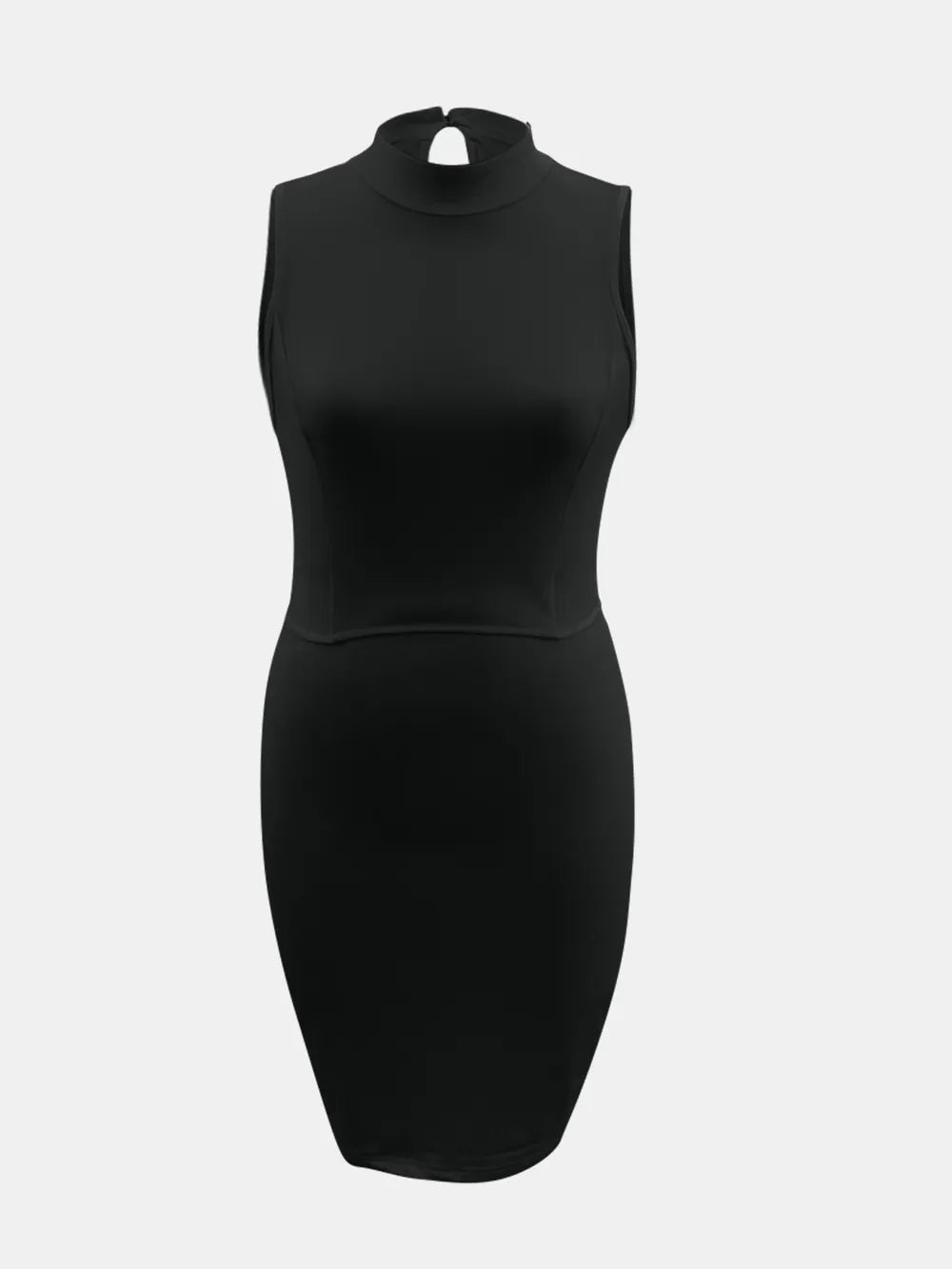 Cutout Mock Neck Sleeveless Dress - E-Esther Clothing Store