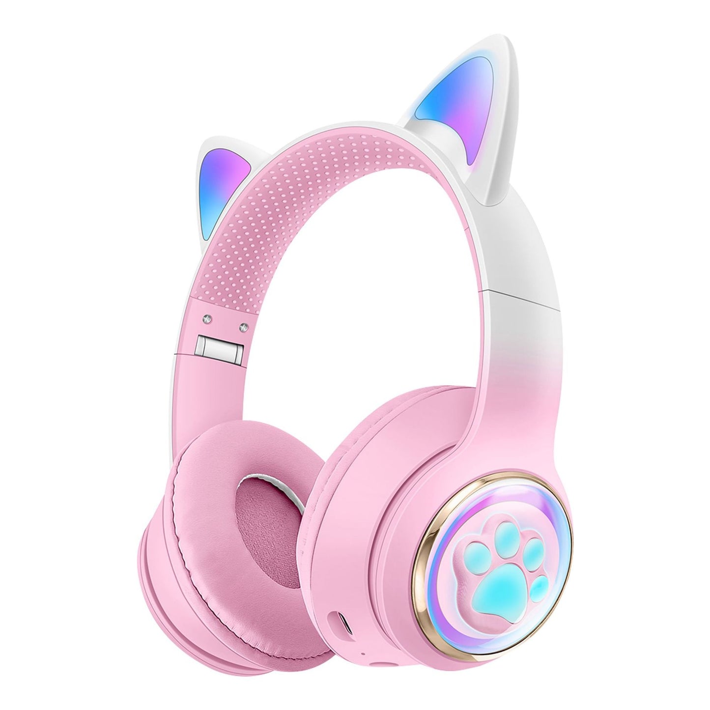 Luminous Cat Ears Cute Space Cabin Head Mounted Bluetooth Earphones Heavy Bass Gaming Wireless Earphones - E-Esther Clothing Store