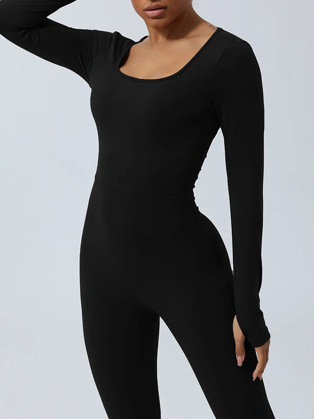 Twisted Backless Long Sleeve Jumpsuit - E-Esther Clothing Store