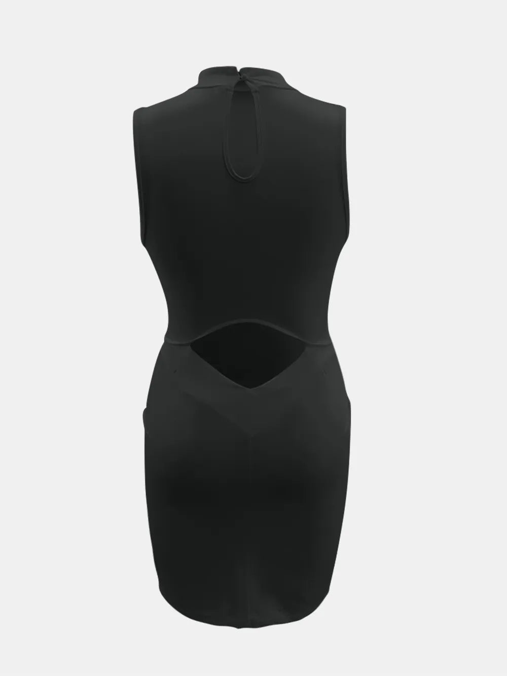 Cutout Mock Neck Sleeveless Dress - E-Esther Clothing Store