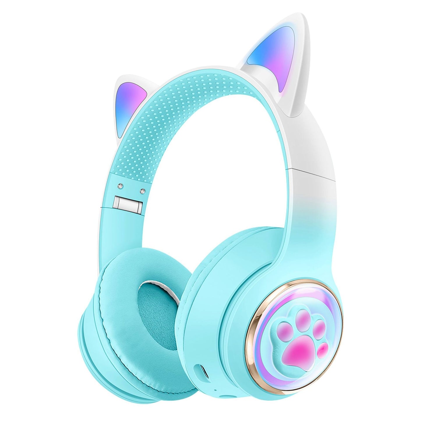 Luminous Cat Ears Cute Space Cabin Head Mounted Bluetooth Earphones Heavy Bass Gaming Wireless Earphones - E-Esther Clothing Store