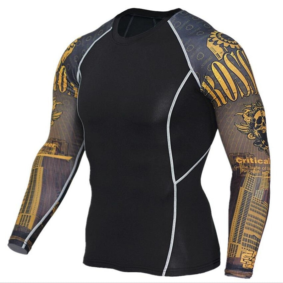 Mens Compression Shirts 3D Teen Wolf Jerseys Long Sleeve T Shirt Fitness Men Lycra MMA Crossfit T-Shirts Tights Brand Clothing - E-Esther Clothing Store