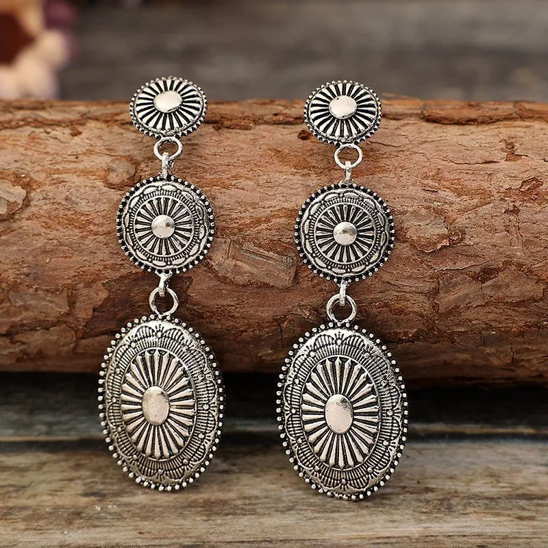 Vintage Alloy Dangle Earrings - E-Esther Clothing Store