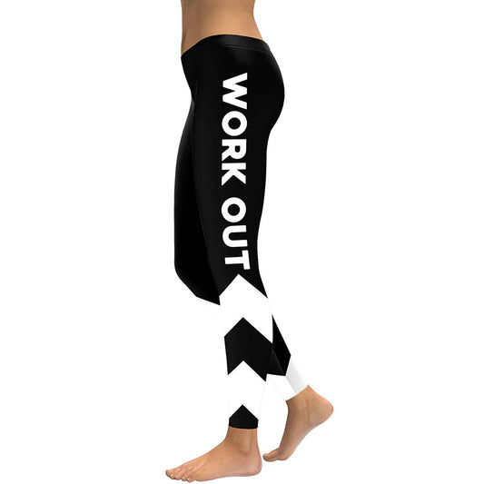 Slim New Striped Women Leggings Workout Digital Print Fitness High Waist Leggin Black White Patchwork Legging Pant - E-Esther Clothing Store