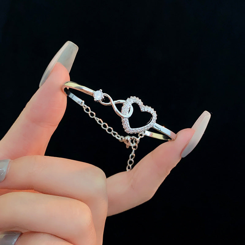 2025 Infinite - Symbol Hollow - Heart Bracelet for Daughter, with Gift Box, Ideal for Her Birthday Party and as an Adult Gift - E-Esther Clothing Store