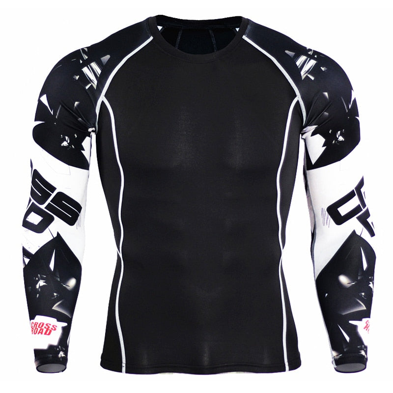 Mens Compression Shirts 3D Teen Wolf Jerseys Long Sleeve T Shirt Fitness Men Lycra MMA Crossfit T-Shirts Tights Brand Clothing - E-Esther Clothing Store