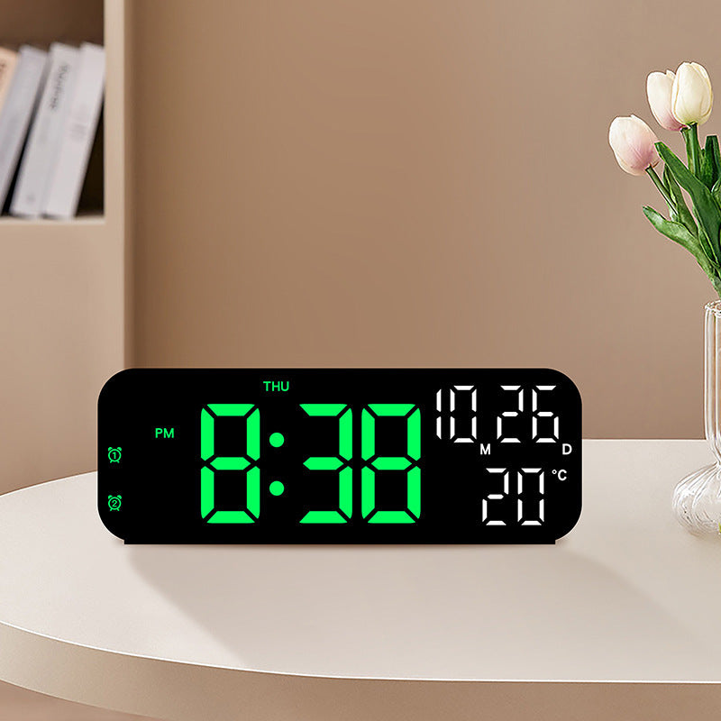 Digital Alarm Clock with Temp, Date, Week. Night Mode. Voice - controlled. 12/24H LED - E-Esther Clothing Store