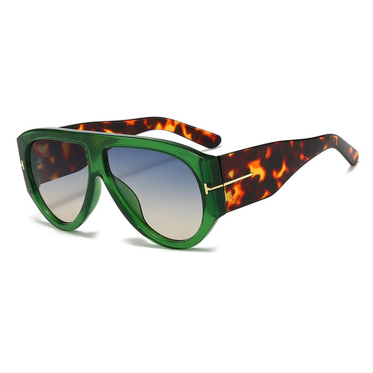 T-shaped large frame sunglasses, pilot's toad fashion cross-border sunglasses, personalized women's sunglasses - E-Esther Clothing Store
