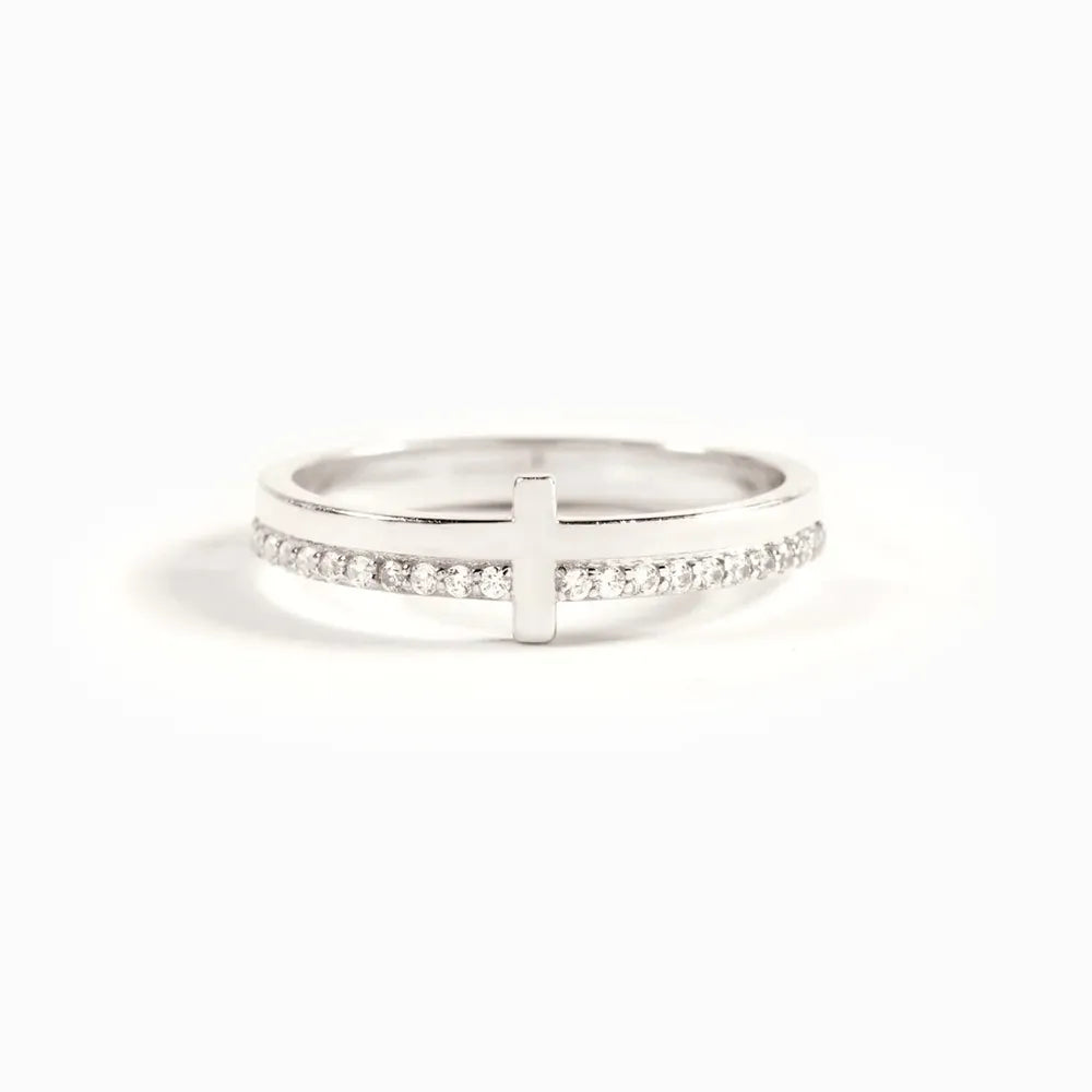 925 Sterling Silver Cross Ring - E-Esther Clothing Store