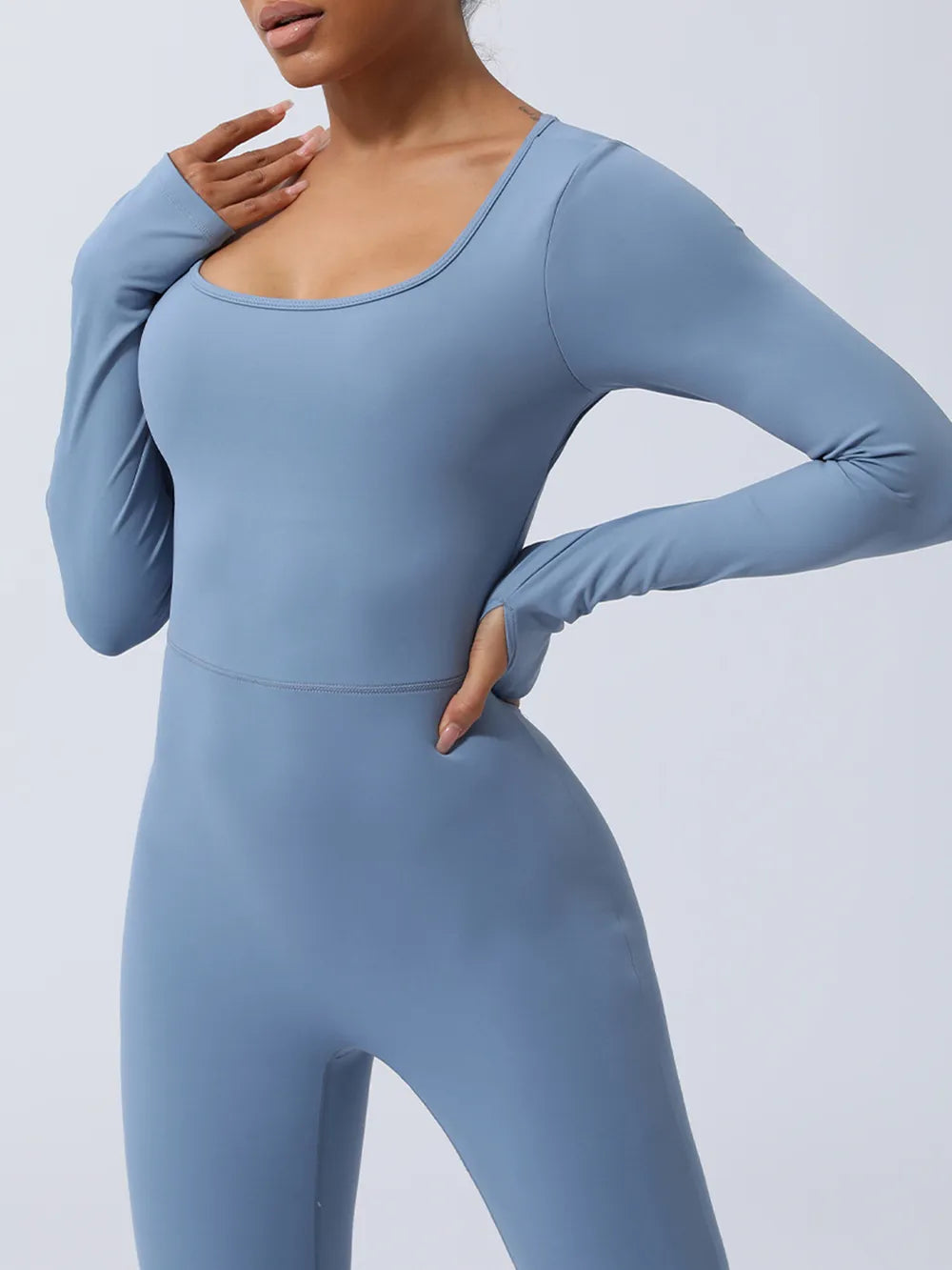 Twisted Backless Long Sleeve Jumpsuit - E-Esther Clothing Store