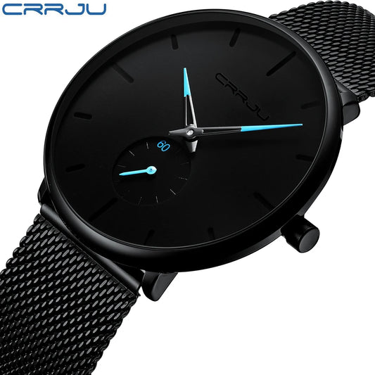 Fashion Mens Watches Top Brand Luxury Quartz Watch Men Casual Slim Mesh Steel - E-Esther Clothing Store